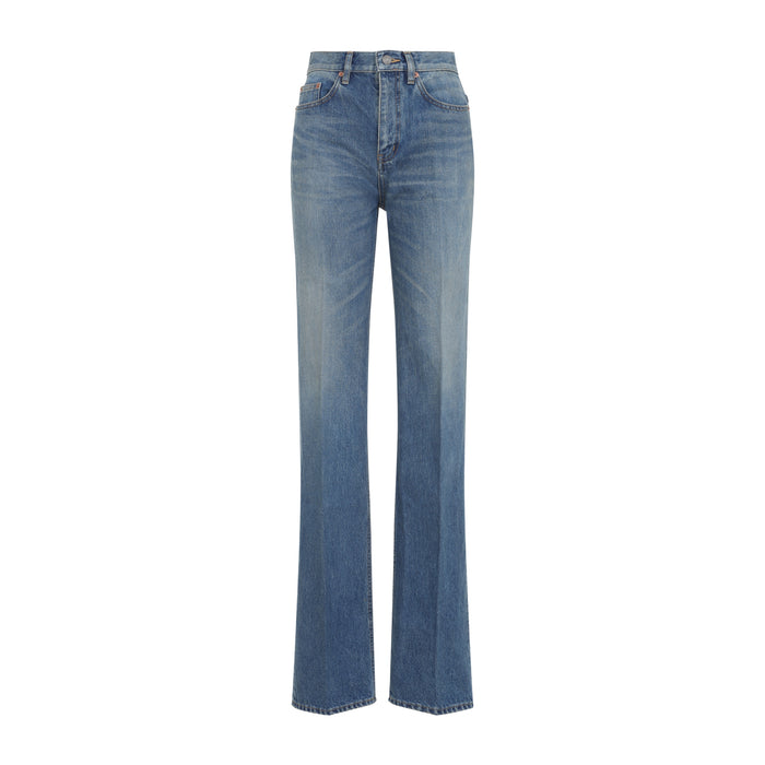 Saint Laurent Denim Cotton Flared Jeans