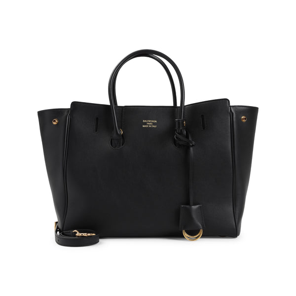 Balenciaga Black Leather Small Carry All Hempton Handbag