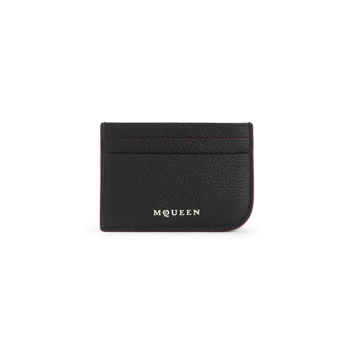 Alexander Mcqueen Black Leather Card Holder
