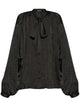 Balenciaga  Black Satin Blouse With Bow