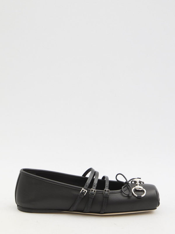 Gucci Black Leather Ballerinas