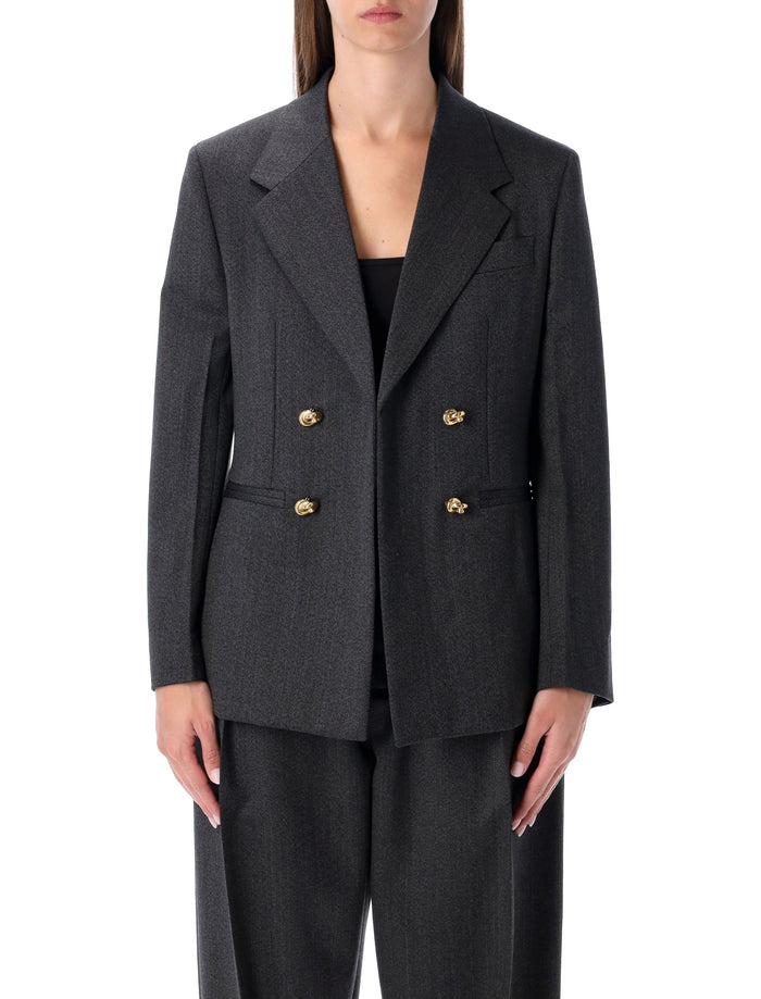 Bottega Veneta Bottega Veneta Grey Blazer With Gold Knot Buttons