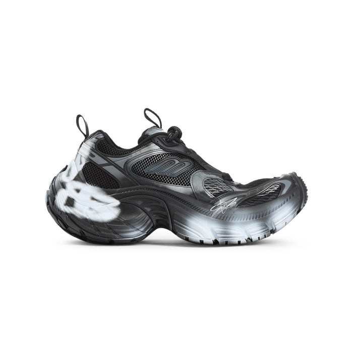 Balenciaga White/Black 6Xl Sneakers With Spray Details