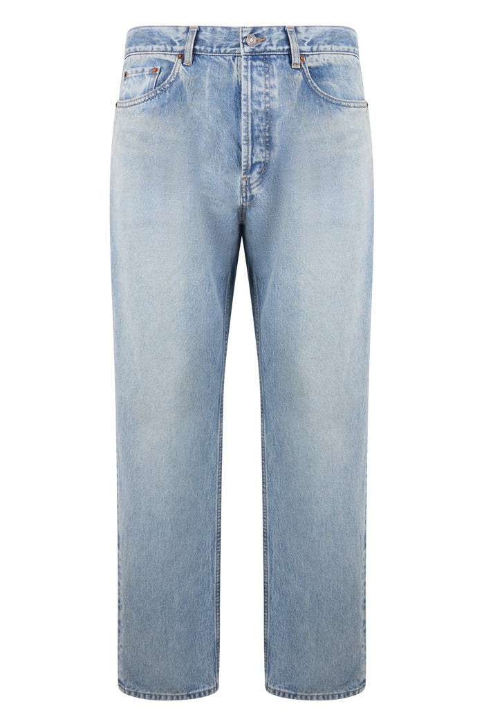 Saint Laurent Mick Long Jeans In South Blue Denim