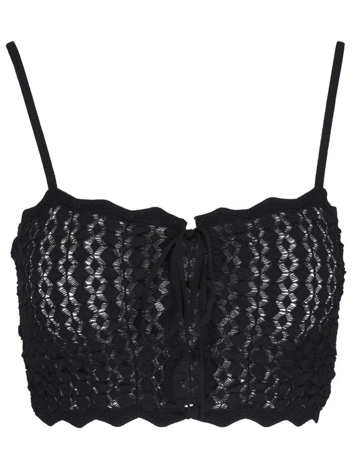Saint Laurent Black Cotton Clothing Top