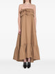 Saint Laurent Cotton Twill Ruffle Dress