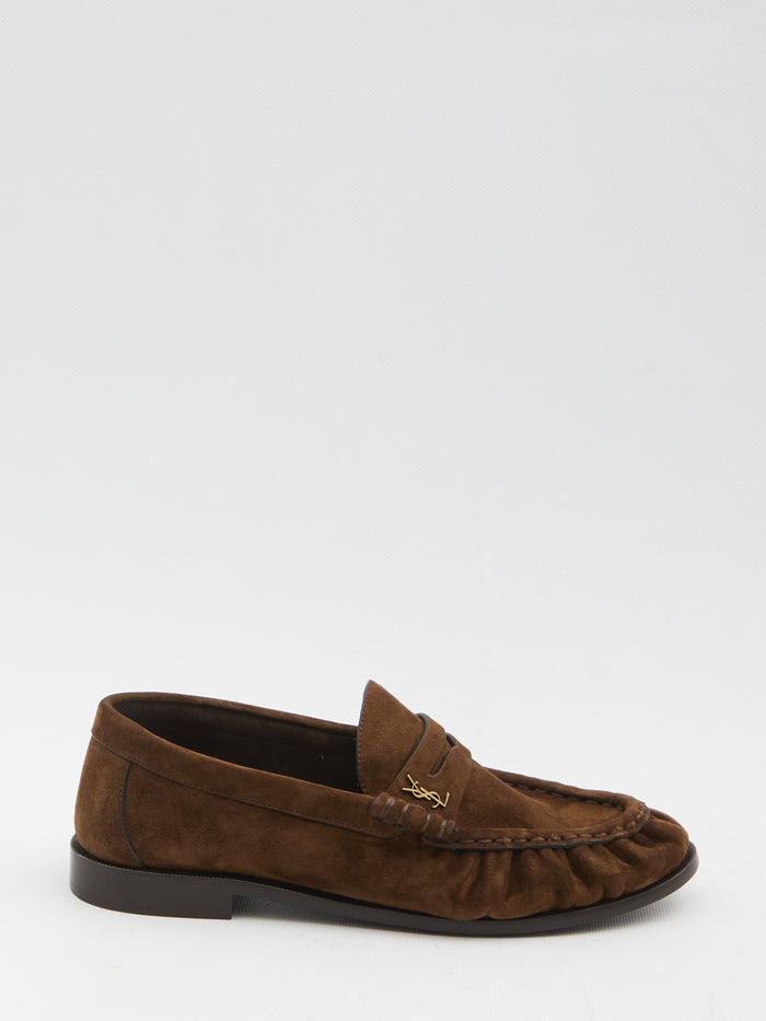 Saint Laurent Brown Logo Tassel Flat Shoes