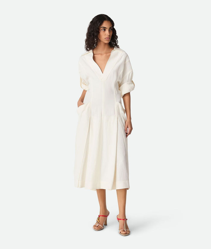 Bottega Veneta White Viscose Blend Dress