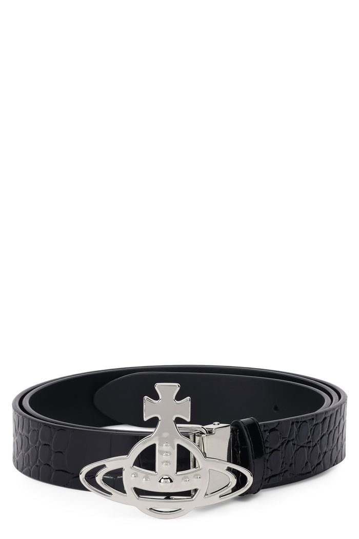 Vivienne Westwood Unisex Leather Belt With Buckle Plate