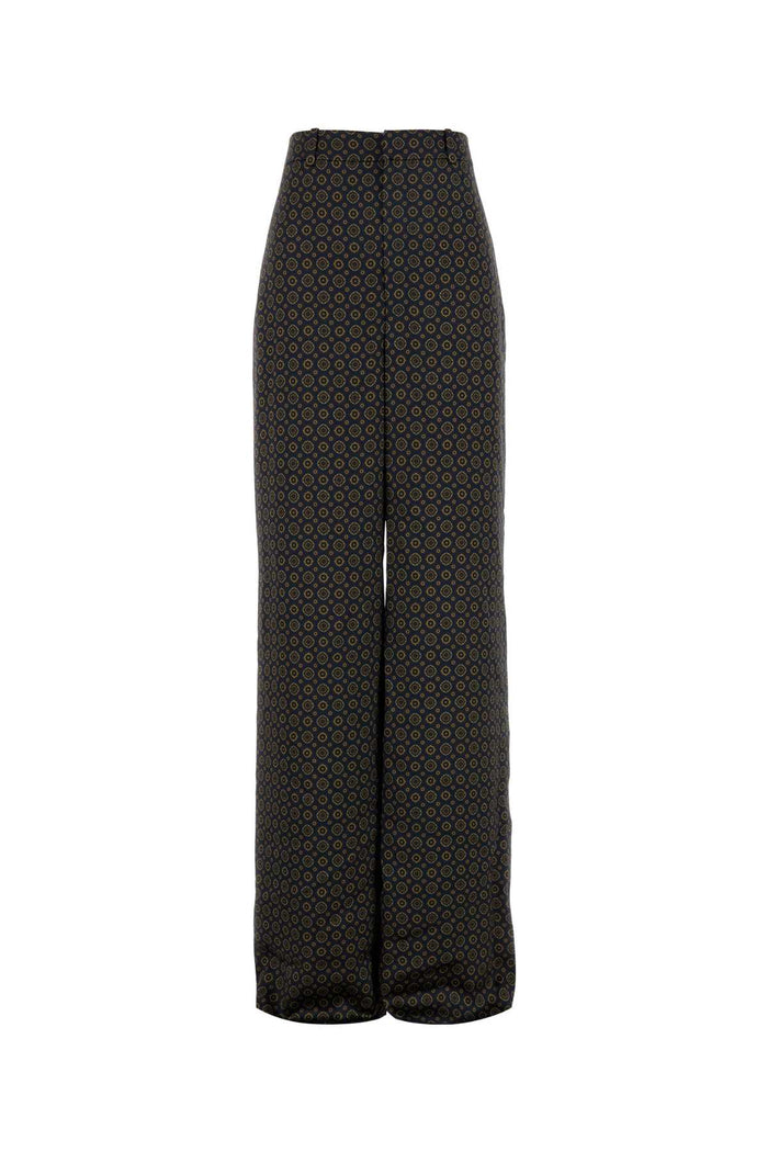 Saint Laurent Pritned Satin Wide-Leg Pant