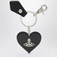 Vivienne Westwood Mirror Heart Orb Heart Keyring In Iron, Black