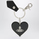 Vivienne Westwood Mirror Heart Orb Heart Keyring In Iron, Black