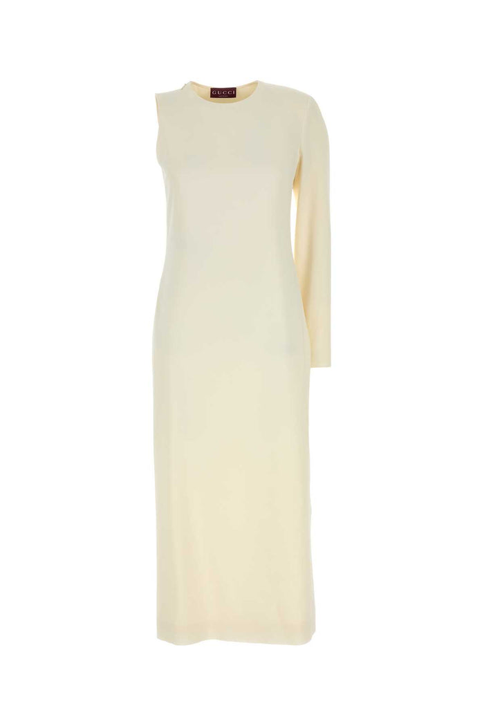 Gucci Ivory Sablã© One-Shoulder Dress