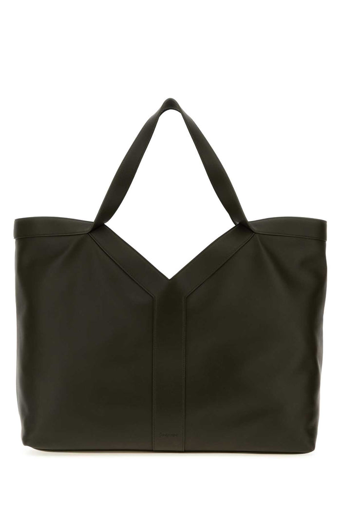 Saint Laurent Mud Leather Oversize Shopping Bag