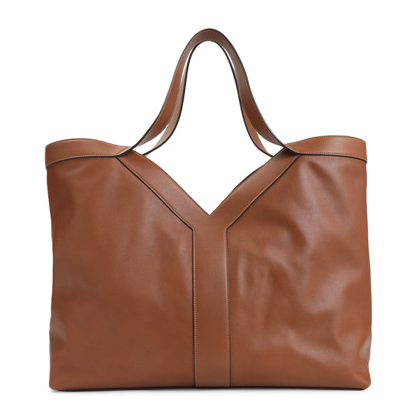 Saint Laurent Brown Leather Oversize Shopping Bag