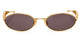 Bottega Veneta Bottega Veneta Gold Metal Oval Glasses Featuring Distinctive Sculptural Sardine-Shaped Temples And Transparent Lenses