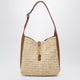 Saint Laurent Le 5 À 7 Small Raffia And Leather Bag, Pale Brown/Brick