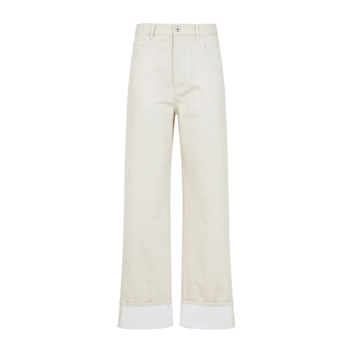 Bottega Veneta Wide Leg Jeans With Cuffs