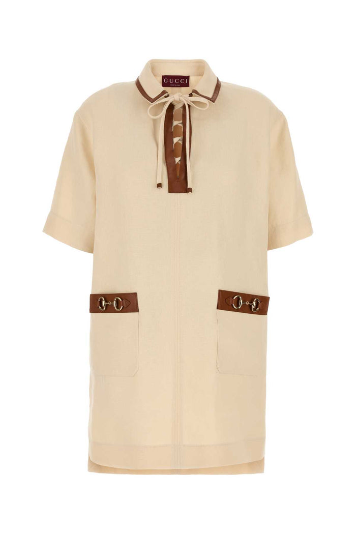 Gucci Sand Linen Mini Dress