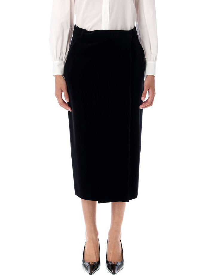 Saint Laurent Black Cotton Skirt