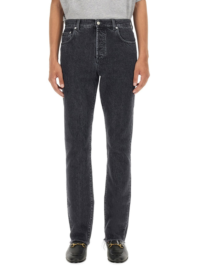 Gucci Denim Pants With Label