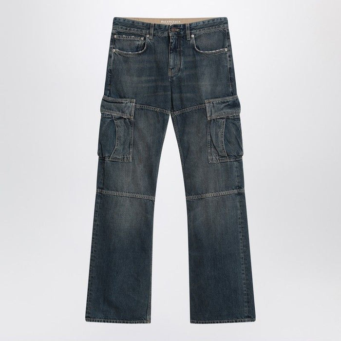 Balenciaga  Blue Cargo Regular Jeans With A Faded Effect