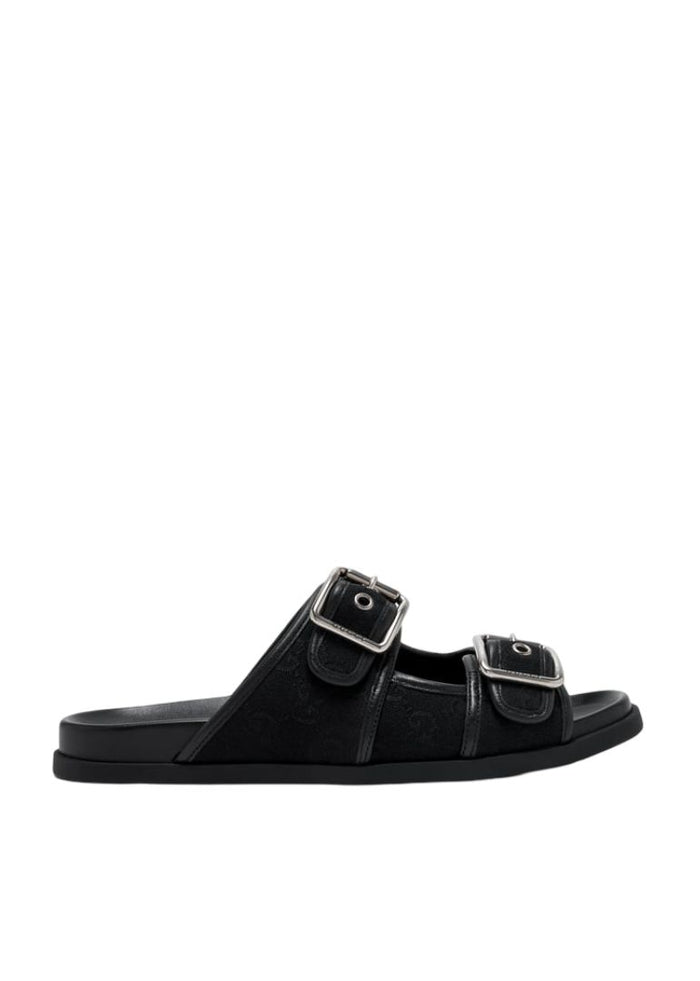 Gucci Black Rhein Gg Cotton Sandals
