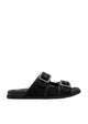 Gucci Black Rhein Gg Cotton Sandals