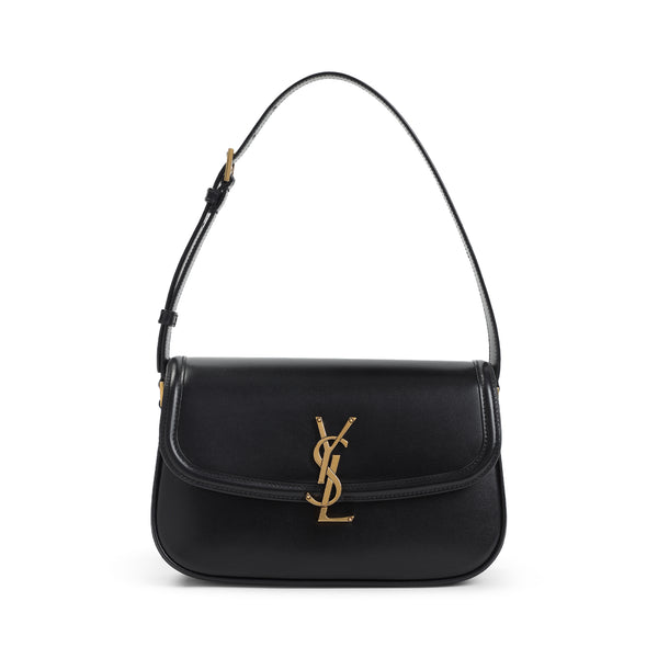 Saint Laurent Black Leather Solferino Shoulder Bag