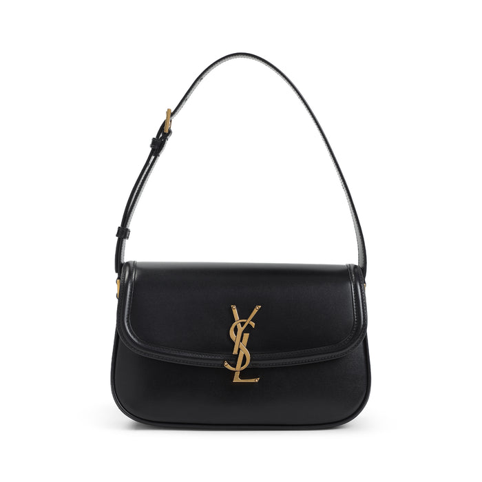 Saint Laurent Black Leather Solferino Shoulder Bag