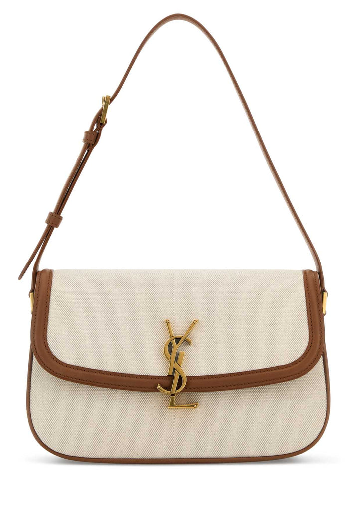 Saint Laurent Sand Canvas Solferino Shoulder Bag