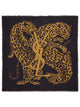Saint Laurent Cassandre Leopard Square Scarf In Wool Twill