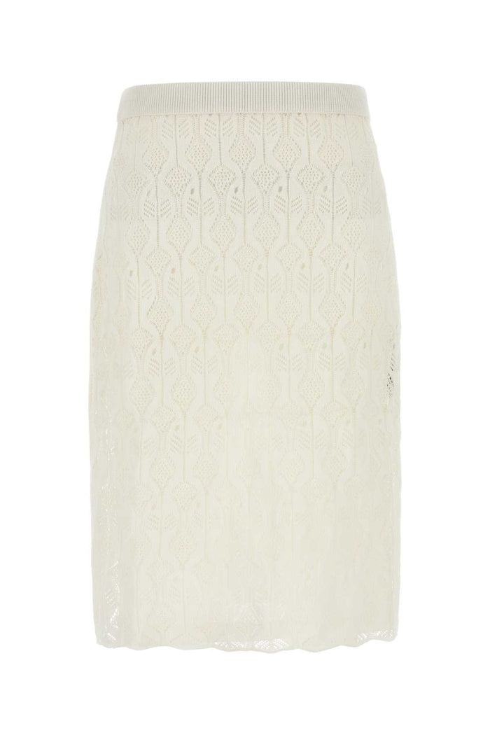 Bottega Veneta White Lace Skirt