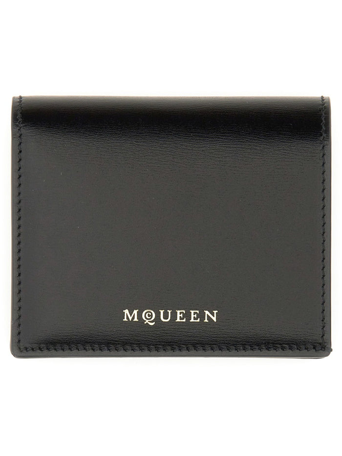 Alexander Mcqueen Black Calf Skin Wallets