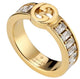 Gucci Gold Ring Interlocking Design Stones