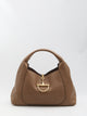 Gucci Brown Leather Large Gucci Softbit Shoulder Bag