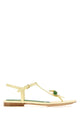 Bottega Veneta Pastel Yellow Leather Rana Flora Sandals