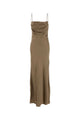 Saint Laurent Saint Laurent Backless Cowl Silk Satin Dress