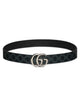 Gucci Black Leather Reversible Gg Belt