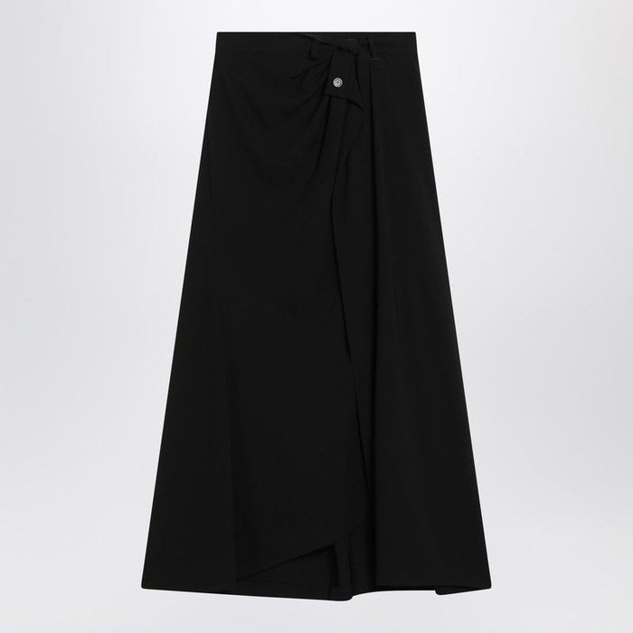 Balenciaga  Draped Black Skirt In Crêpe