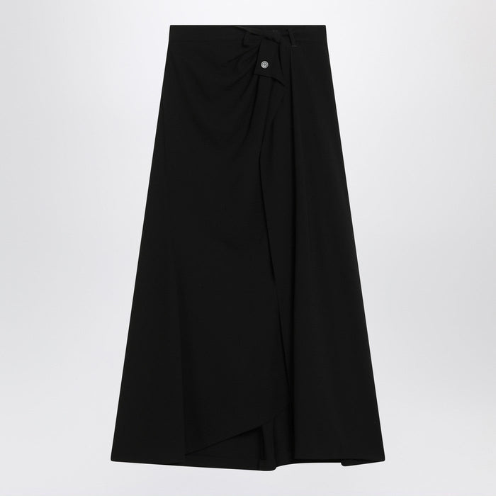 Balenciaga Draped Black Skirt In Crêpe