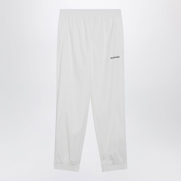 Balenciaga Logo Jogging Pants In White Polyester
