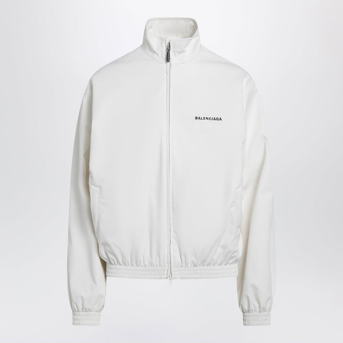 Balenciaga Women's Back Track Jacket In White Technical Polyester