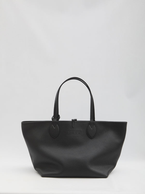 Gucci Black Leather Reversible Shopping Bag