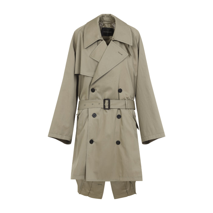 Balenciaga Sage Green Gabardine Trench Coat