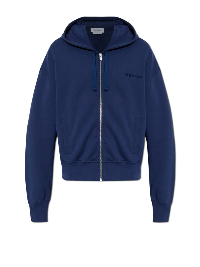 Alexander Mcqueen Hoodie In Blue