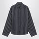 Balenciaga Navy Blue Striped Cotton Shirt