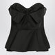Alexander Mcqueen Black Corset Top In Silk Blend
