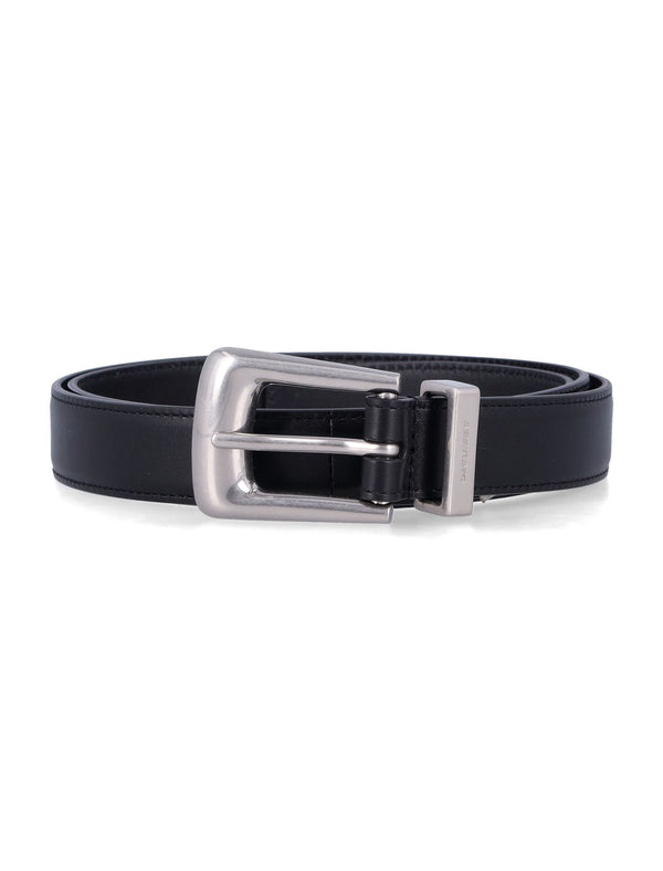 Saint Laurent Leather Belt With Folk Buckle
