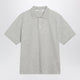 Saint Laurent Grey Cotton Piqué Polo With Cassandre Logo
